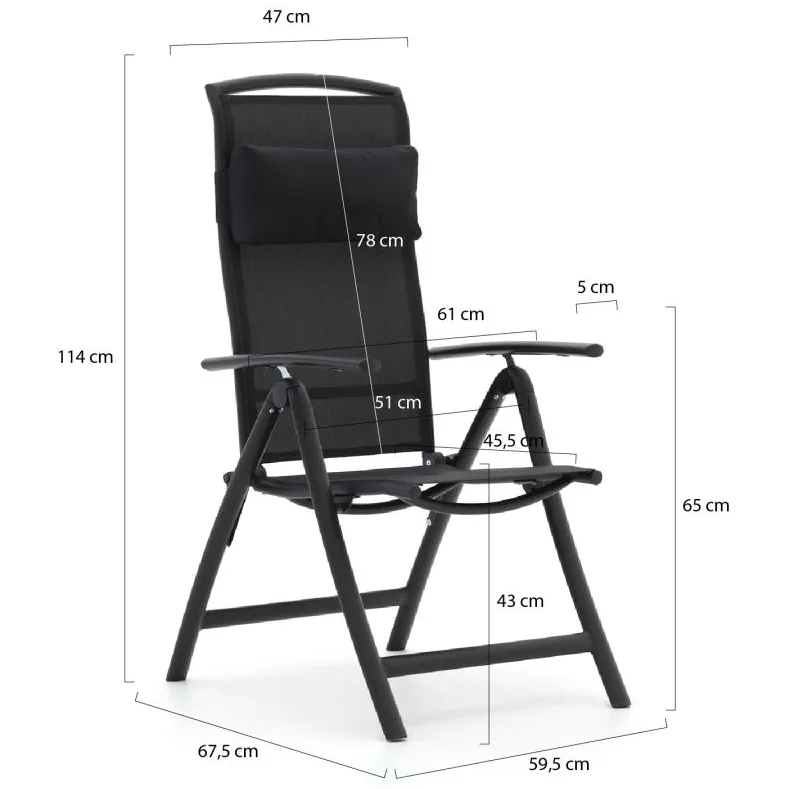 Forza Furniture Forza Capri/Menzano 160cm dining tuinset 5-delig verstelbaar, foto 2