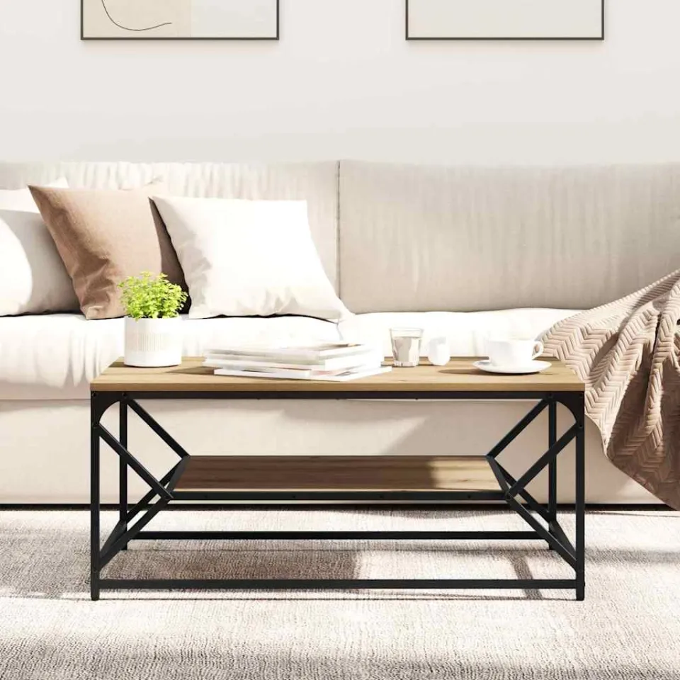 vidaXL Salontafel Artisan Eiken 90 x 50 x 40 cm, foto 4