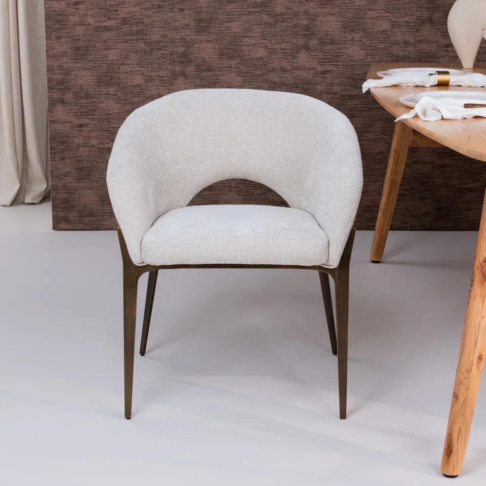 Richmond Interiors Kenzi eetkamerstoel crème, foto 5