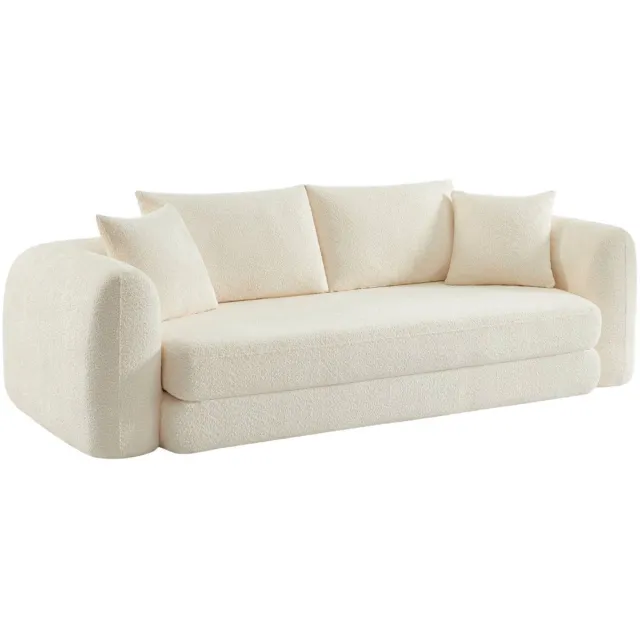 sweeek Slaapbank met 3 zitplaatsen 243 x 112 x 66 cm - sweeetch gebroken wit