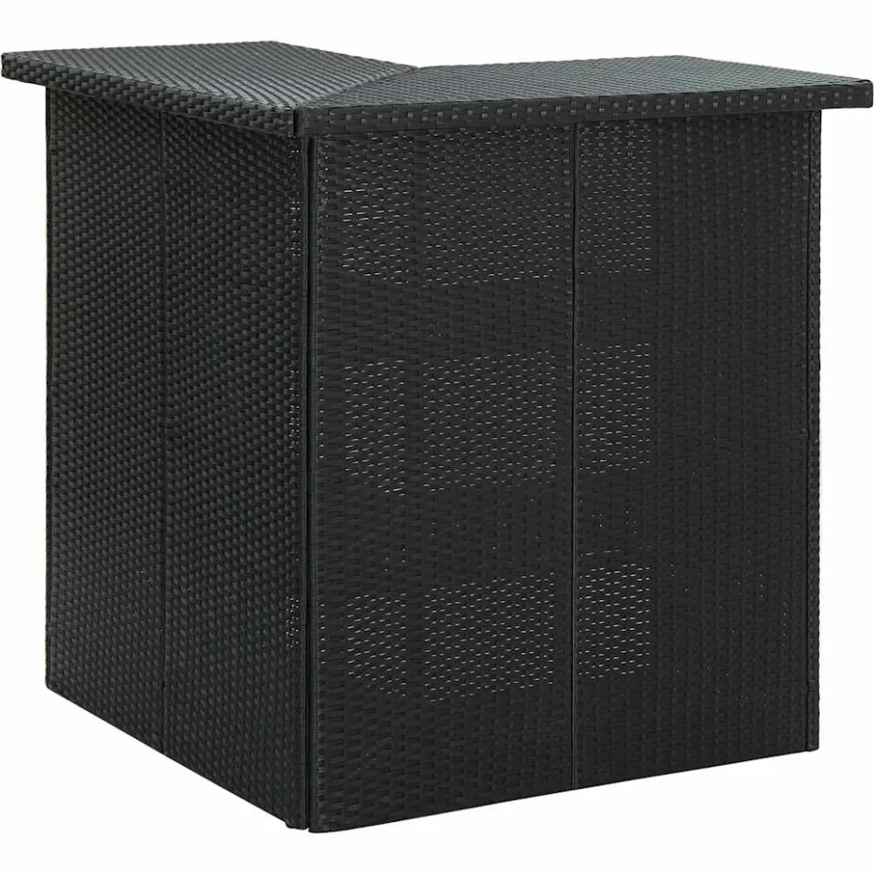 vidaXL 4-delige Tuinbarset met kussens poly rattan zwart
