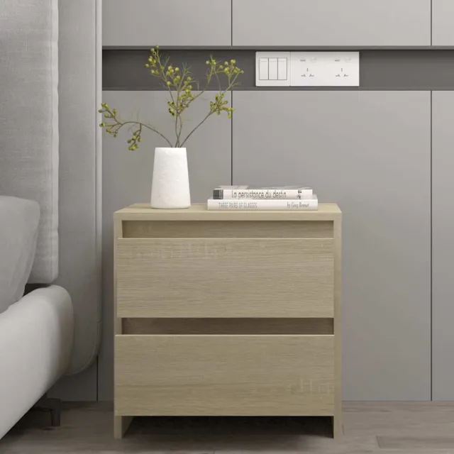 vidaXL Nachtkastjes 2 st 45x34,5x44,5 cm bewerkt hout sonoma eiken, foto 3