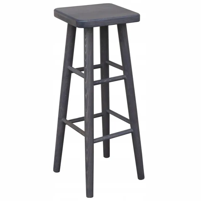 Metdrew Houten barkruk 80cm grijs - massief beukenhout, klaar voor gebruik