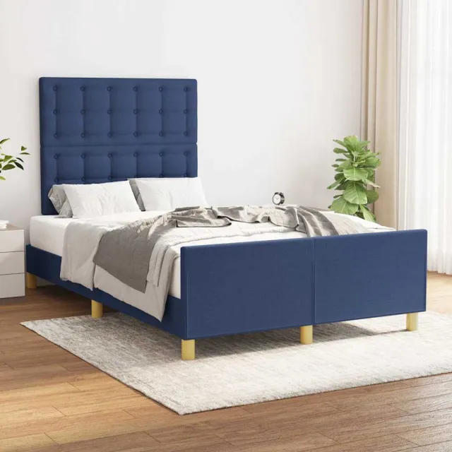 vidaXL Bedframe zonder matras 120x200 cm stof blauw