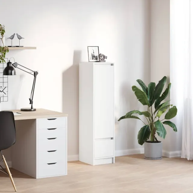 vidaXL Highboard 29,5x34x119,5 cm spaanplaat wit