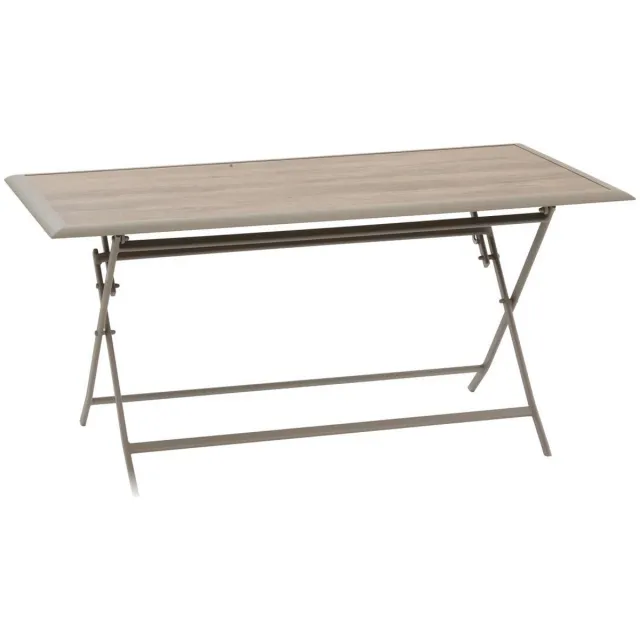 Hespéride Opvouwbare tuintafel voor 6 personen van aluminium en glas met houtlook AZUA Cafe