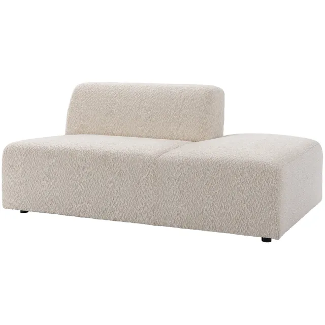 Vente-unique Rechte chaise longue in beige chenillestof TORISO