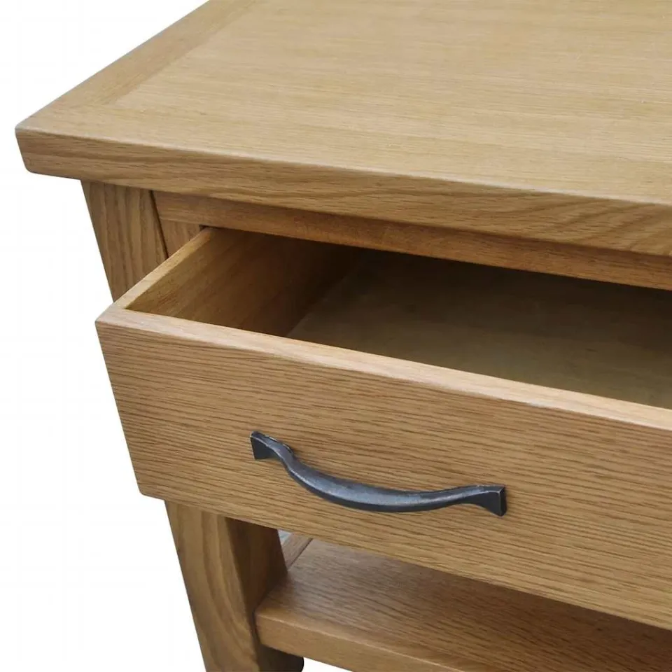 vidaXL Salontafel 88x53x45 cm massief eikenhout, foto 4