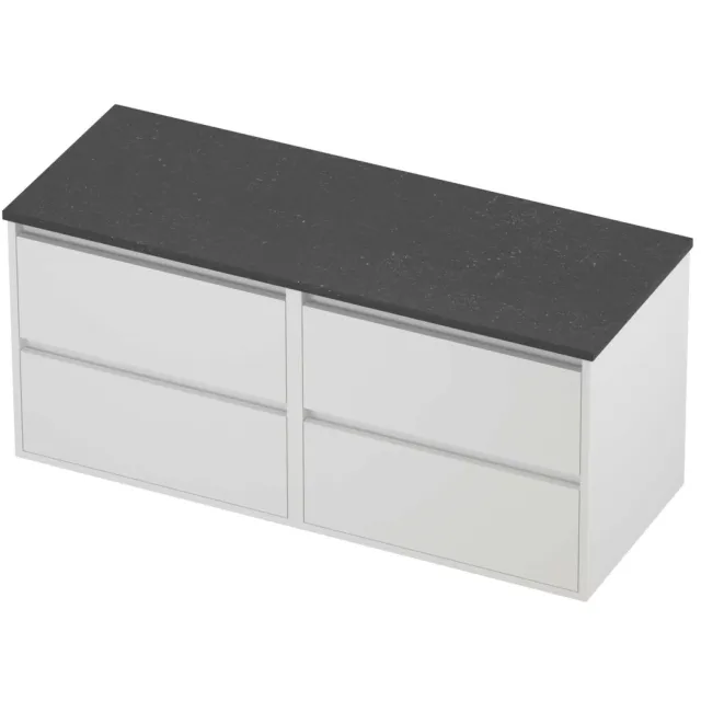 Proline Deck Badmeubelset Hardsteen Greeploos 120x46x54 cm Blue Stone Mat White Mat Wit