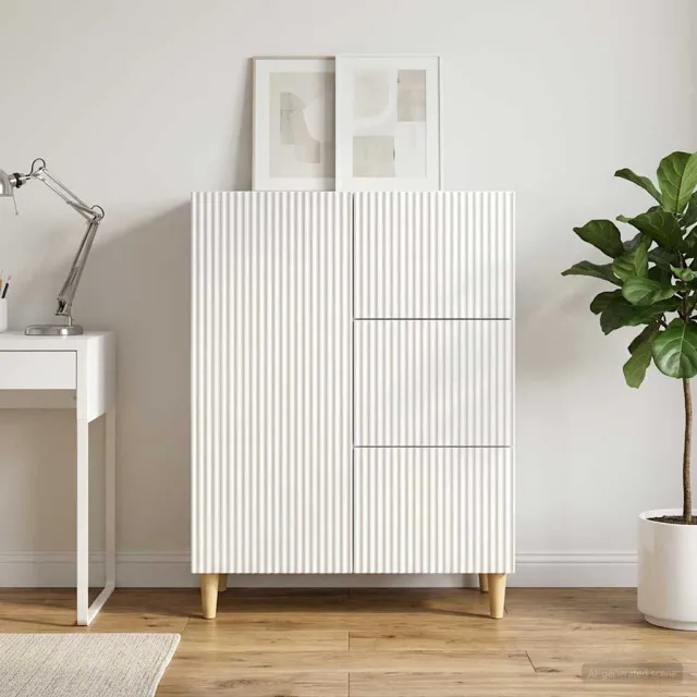 vidaXL Dressoir met lade Hoogglans Wit 66 x 34,5 x 90 cm Bewerkt hout, foto 2