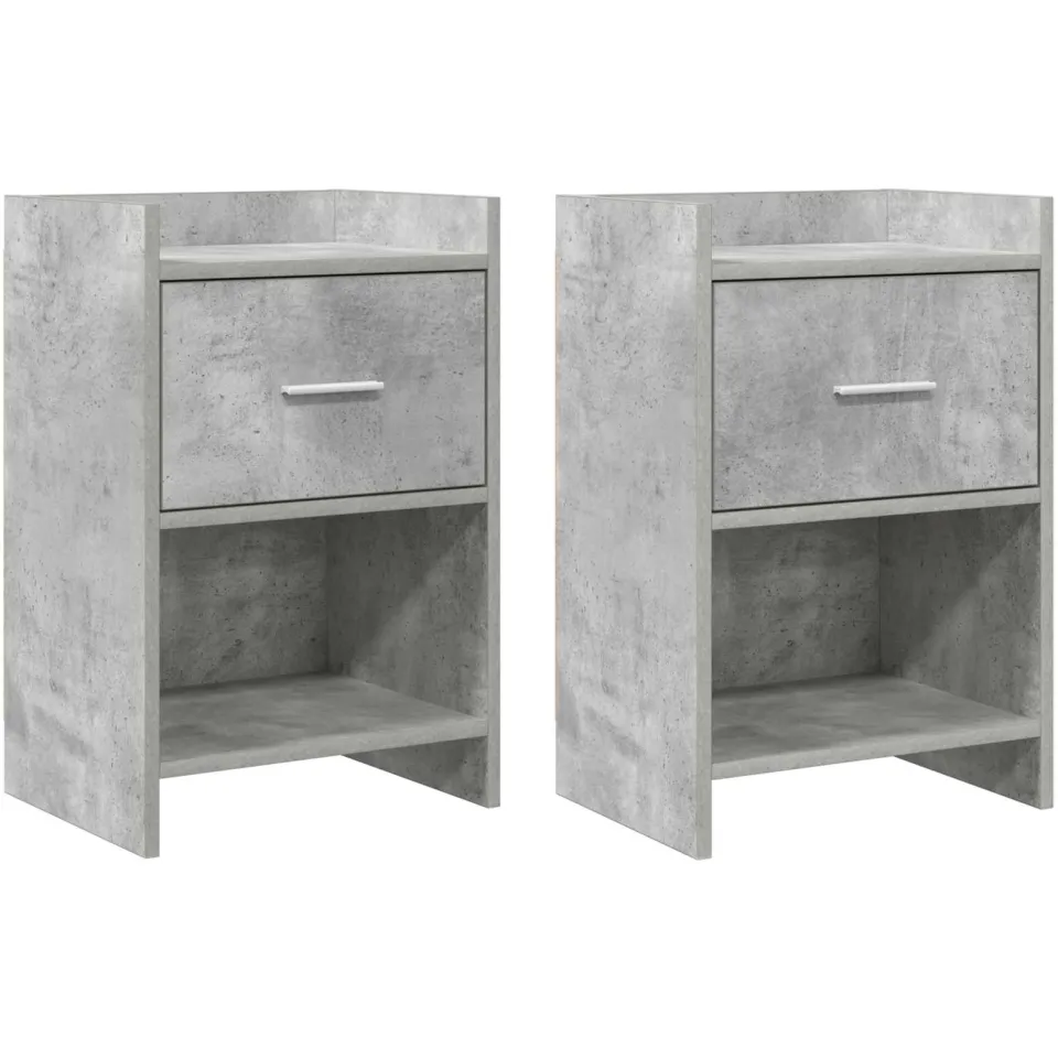 vidaXL Nachtkastjes 2 st Betongrijs 40 x 30 x 60 cm Bewerkt hout
