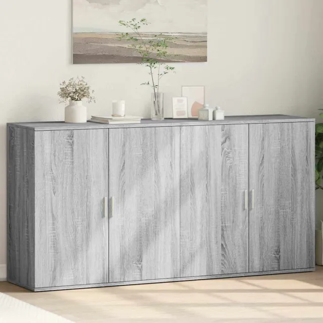 vidaXL Dressoirs 2 st 79x38x80 cm bewerkt hout grijs sonoma eikenkleur