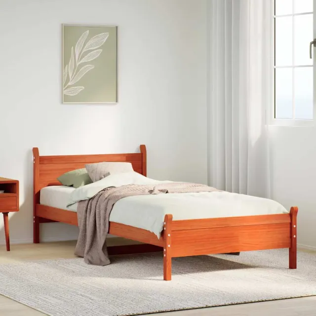 vidaXL Bedframe zonder matras massief grenenhout wasbruin 100x200 cm bruin