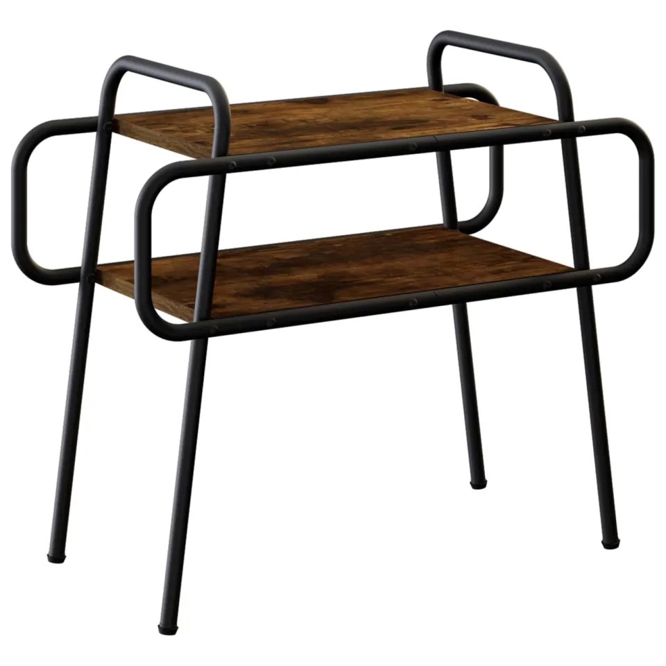 vidaXL Salontafel Gerookt eiken 60 x 30 x 51 cm Bewerkt hout, foto 3