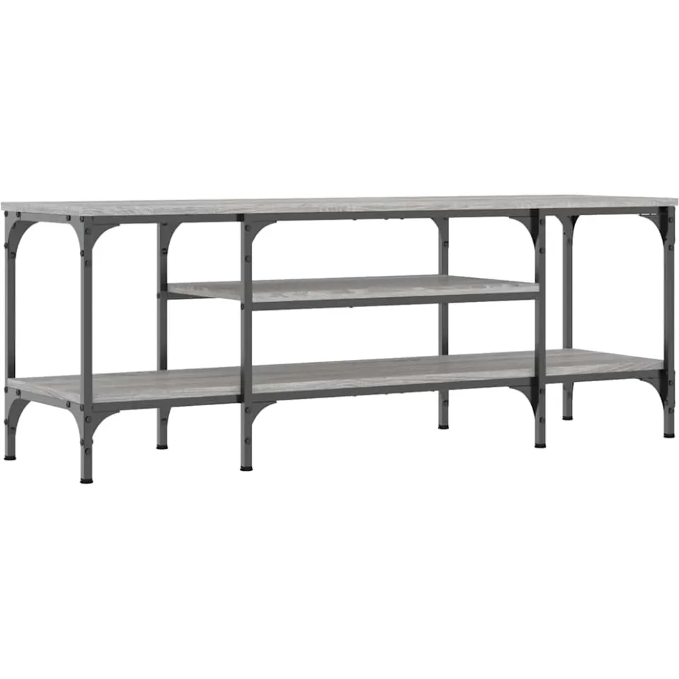 vidaXL Tv-meubel 121x35x45 cm bewerkt hout en ijzer grijs sonoma eiken, foto 3