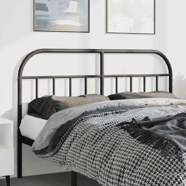 vidaXL Vervangend hoofdbord metaal zwart 135 cm