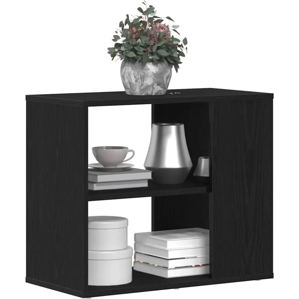 vidaXL Dressoir Zwart Eiken 60 x 30 x 50 cm Bewerkt hout