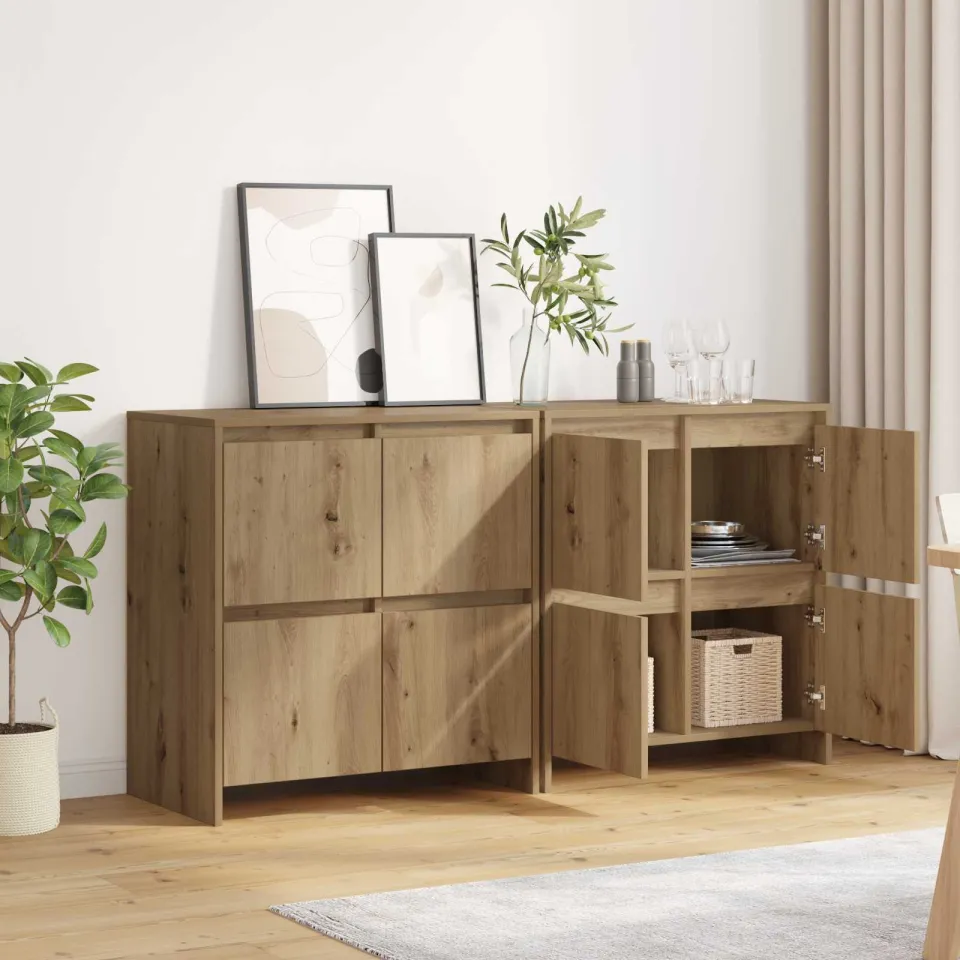 vidaXL Dressoirs 2 st artisanaal eikenkleurig 70 x 41 x 75 cm, foto 4
