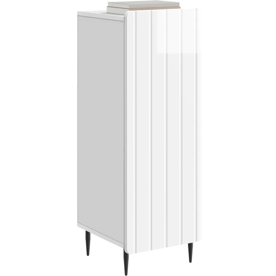 vidaXL Dressoir Hoogglans Wit 34,5 x 33 x 92 cm Bewerkt hout