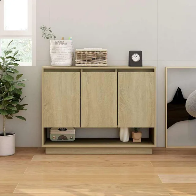 vidaXL Dressoir 97x31x75 cm bewerkt hout sonoma eikenkleurig, foto 2