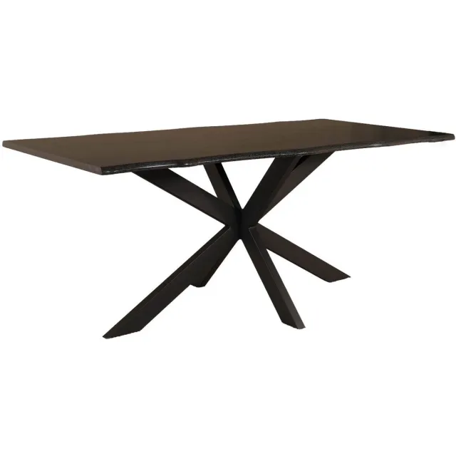 Lizzely Garden & Living Eettafel langwerpig 180cm Jeffo zwart langwerpige tafel MDF eetkamertafel