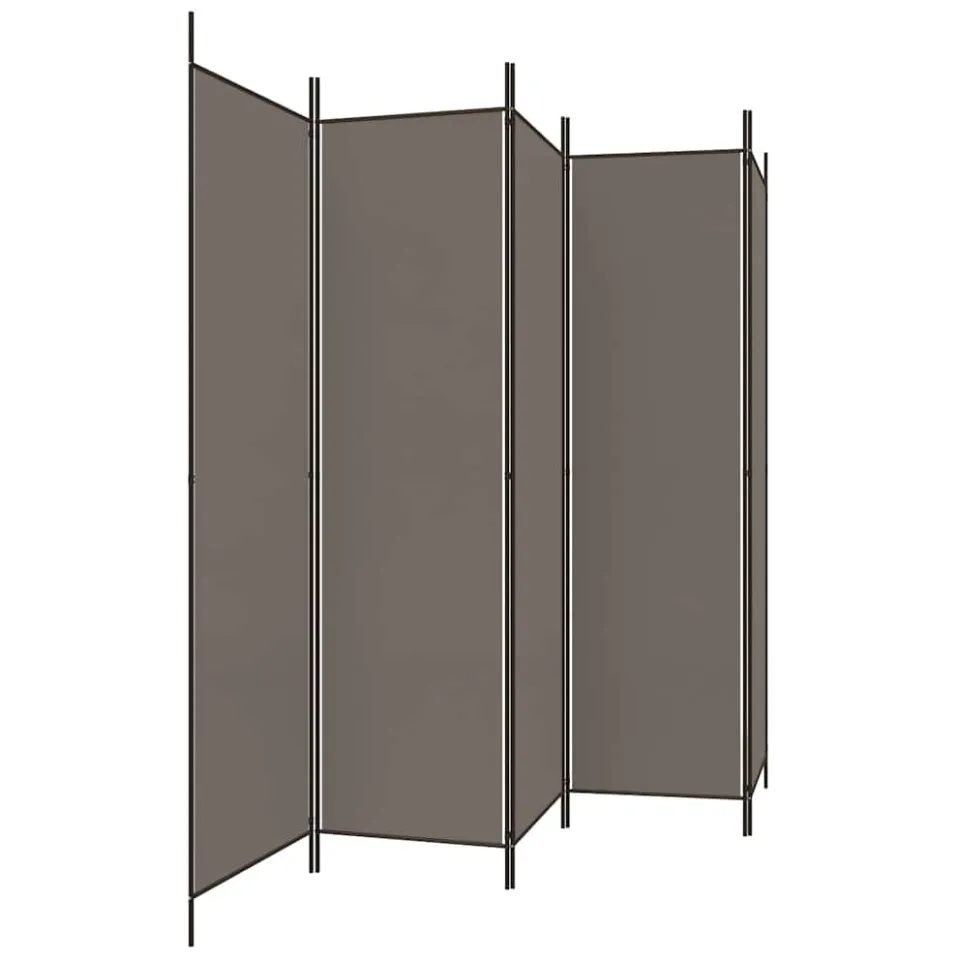 vidaXL Kamerscherm met 5 panelen 250x200 cm stof antracietkleurig, foto 3