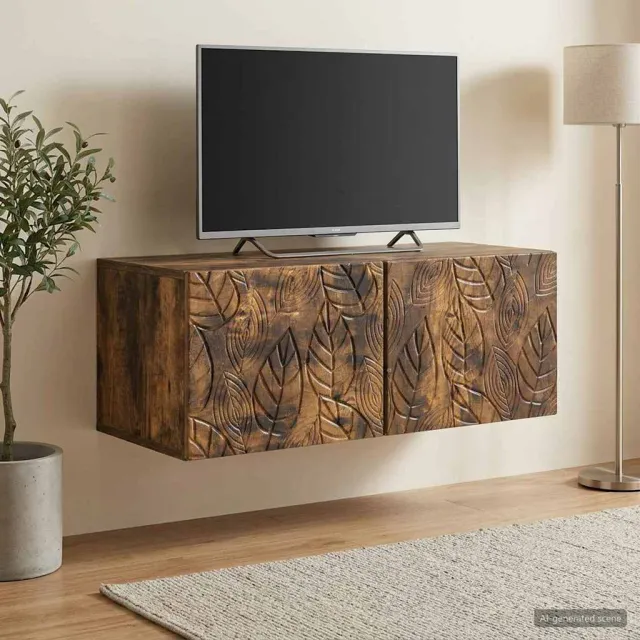 vidaXL Wandbeugel TV-kast 98 x 31 cm Gerookt eiken Bewerkt hout, foto 2