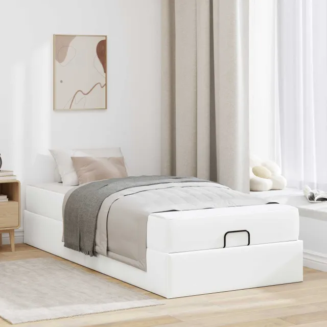 vidaXL Bedframe met matras Anders 2 st Wit PVC