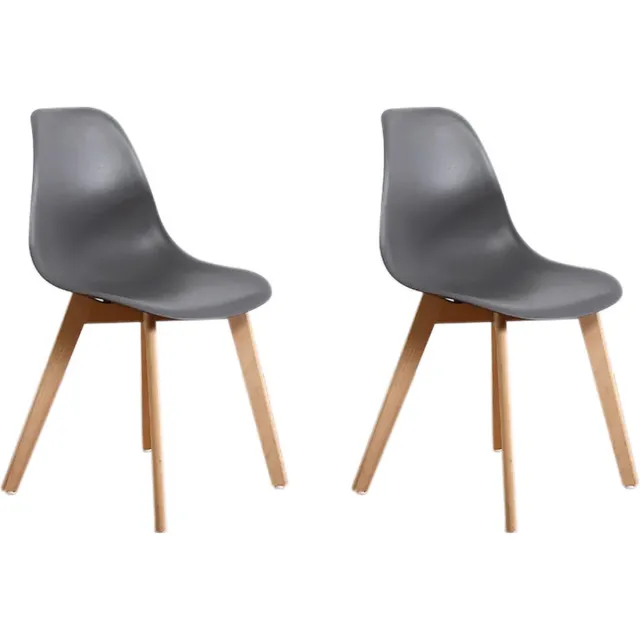 Viking Choice KITO - Eetkamerstoelen - set van 2 eettafel stoelen - grijs