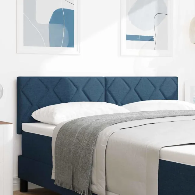 vidaXL LED Hoofdbord Blauw 144 cm Stof