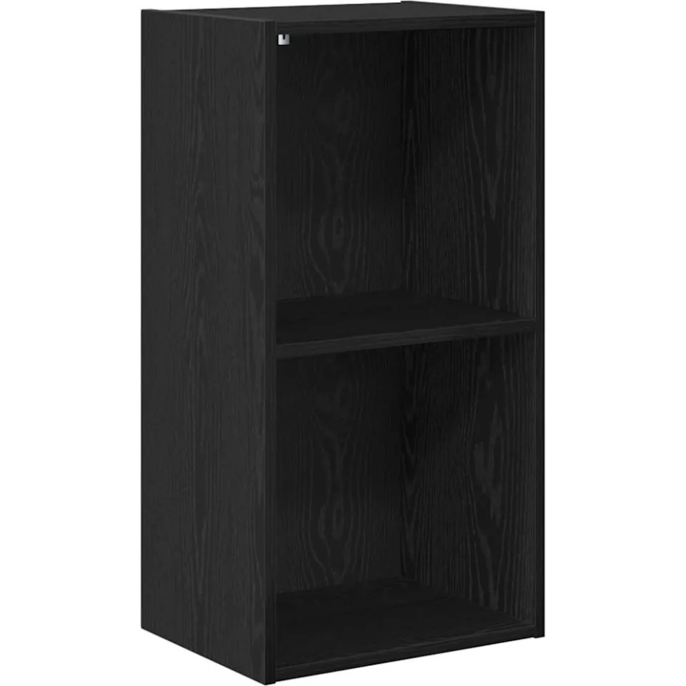 vidaXL Boekenkast 2-laags 40 x 30 x 77 cm Bewerkt hout Zwart Eiken, foto 3
