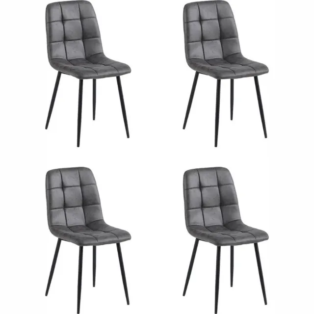 Colenis Ela Eetkamerstoel - Set Van 4 - Antraciet - Microvezel - Design