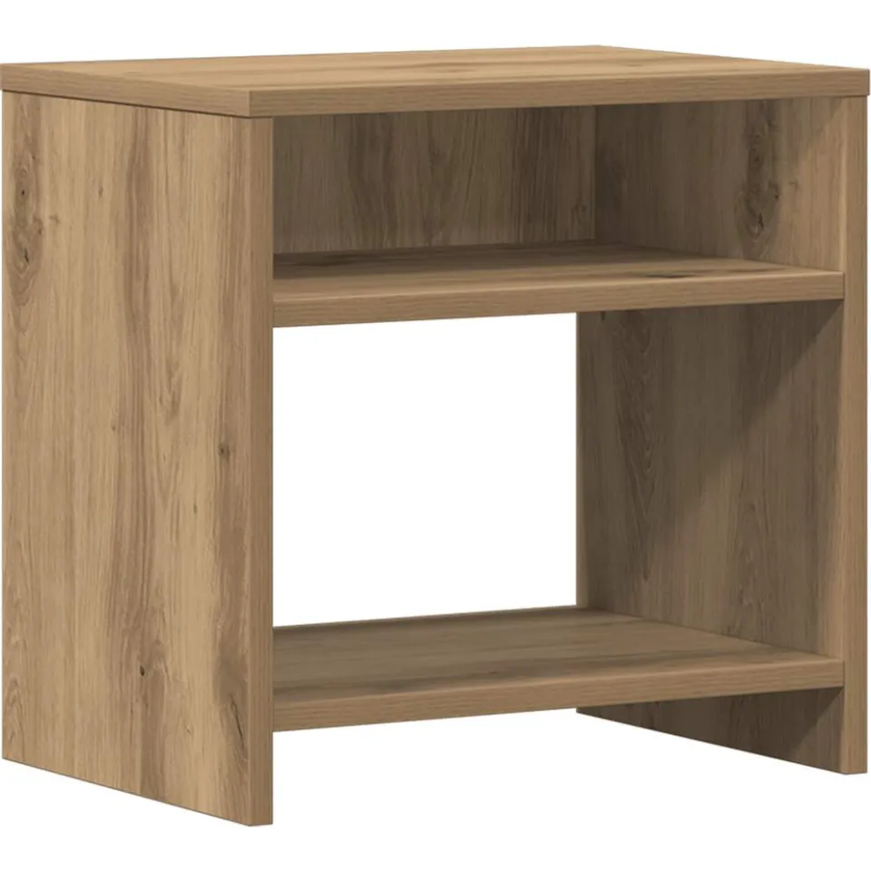 vidaXL Nachtkastjes 2 st 40x30x40 cm bewerkt hout artisanaal eiken, foto 4