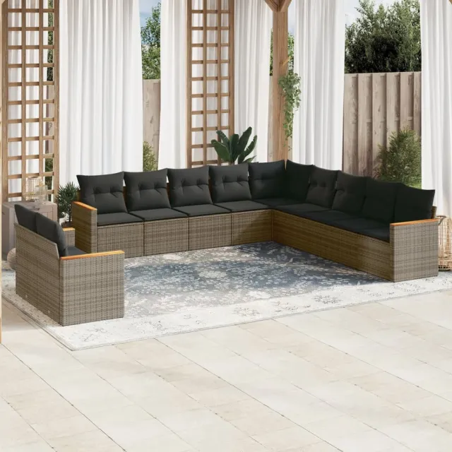 vidaXL Patio Sofa Set 11-zits Grey, foto 2