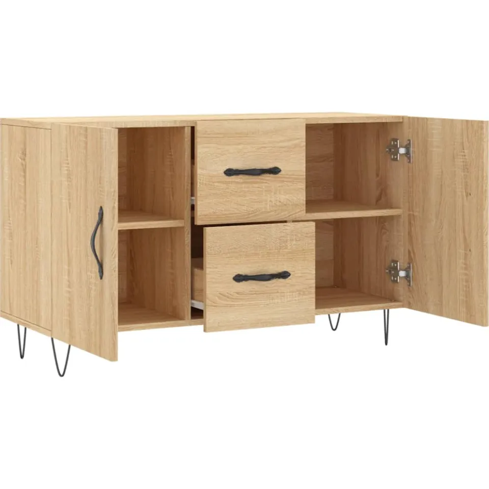 vidaXL Dressoir 100x36x60 cm bewerkt hout sonoma eikenkleurig Bruin