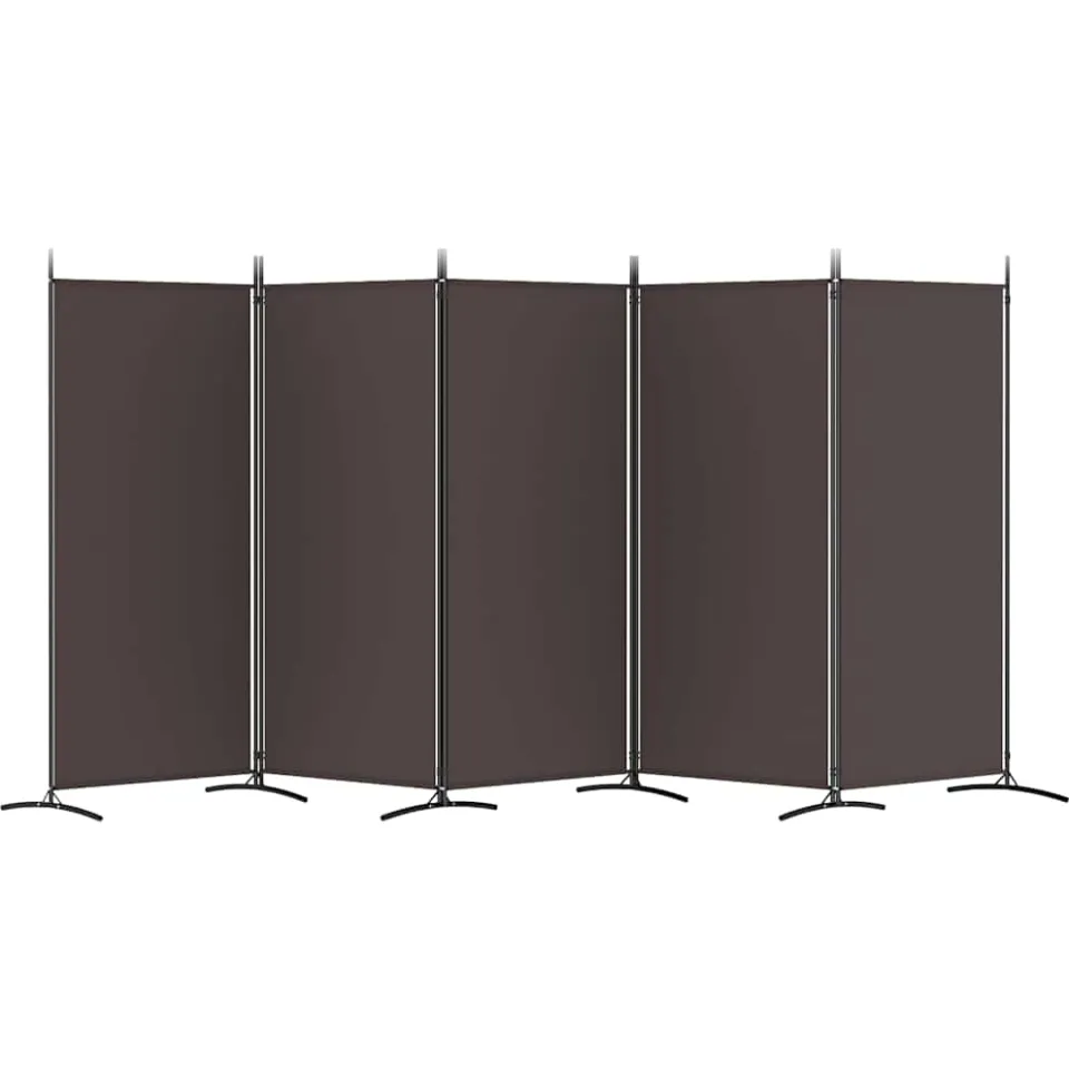 vidaXL Kamerscherm met 5 panelen 433x180 cm stof bruin, foto 4