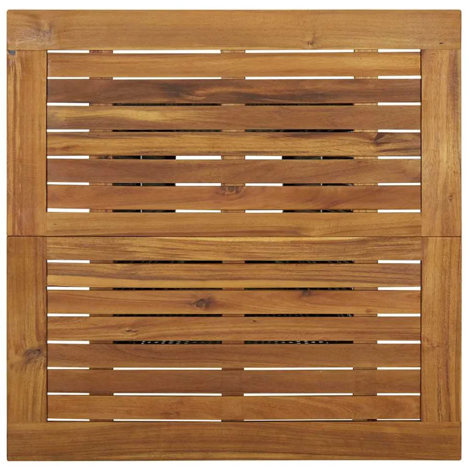 vidaXL Bartafel 80x80x110 cm poly rattan en massief acaciahout grijs, foto 3