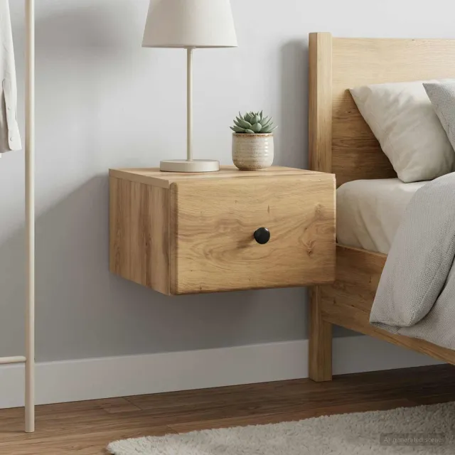 vidaXL Wandbeugel Bedkast 2 st Artisanaal eiken 34,5 x 33 x 20 cm Bruin