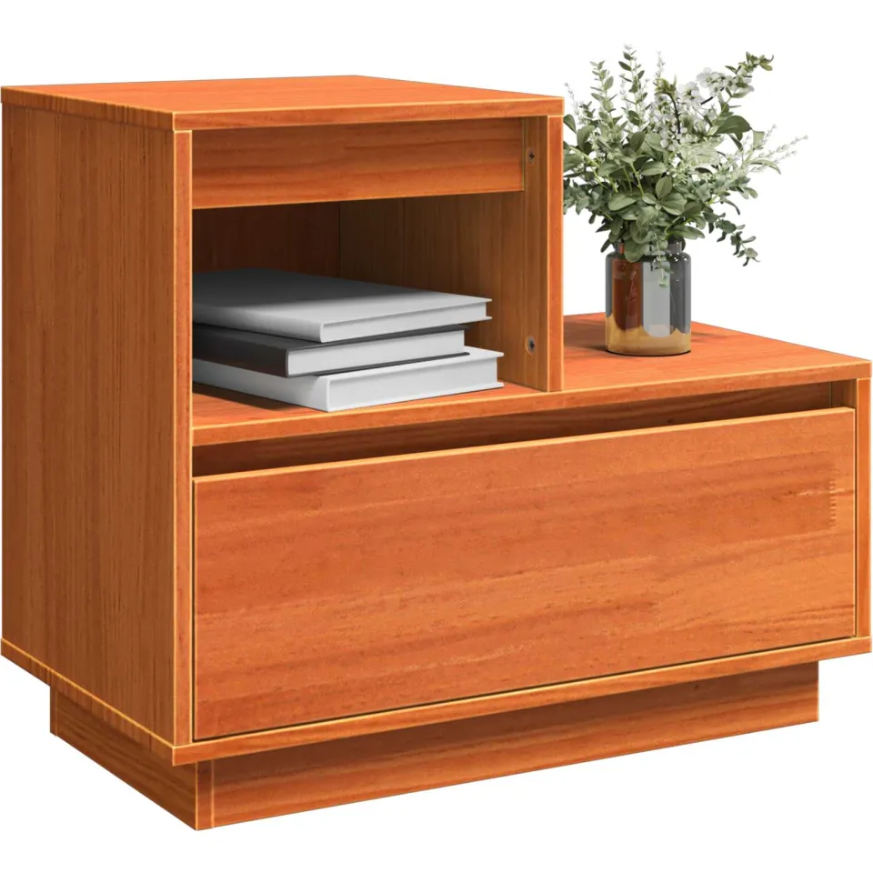 vidaXL Nachtkastje Wasbruin 60 x 34 x 51 cm Bewerkt hout
