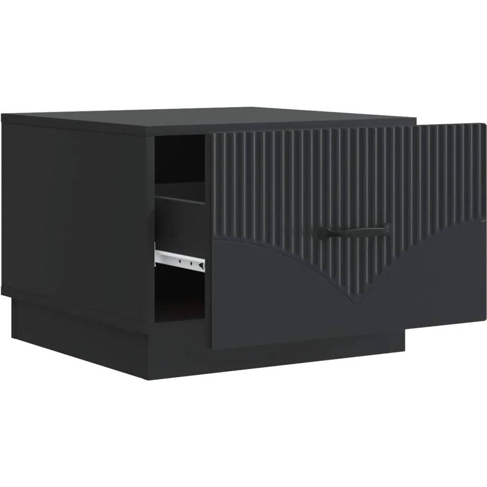 vidaXL Salontafel Zwart 49 x 50 x 37 cm Bewerkt hout, foto 3