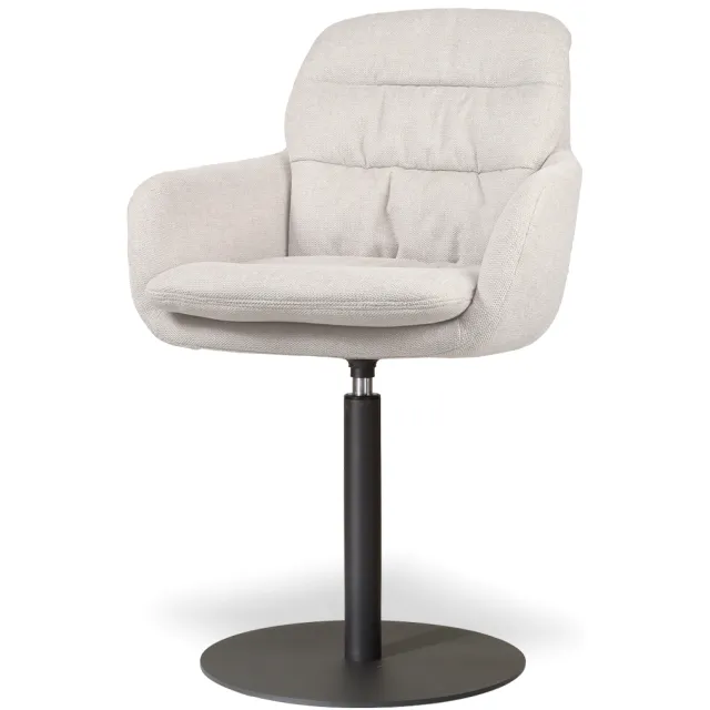 Nolon Niva-Mia draaibare tulp eetkamerstoel beige - mat zwart onderstel