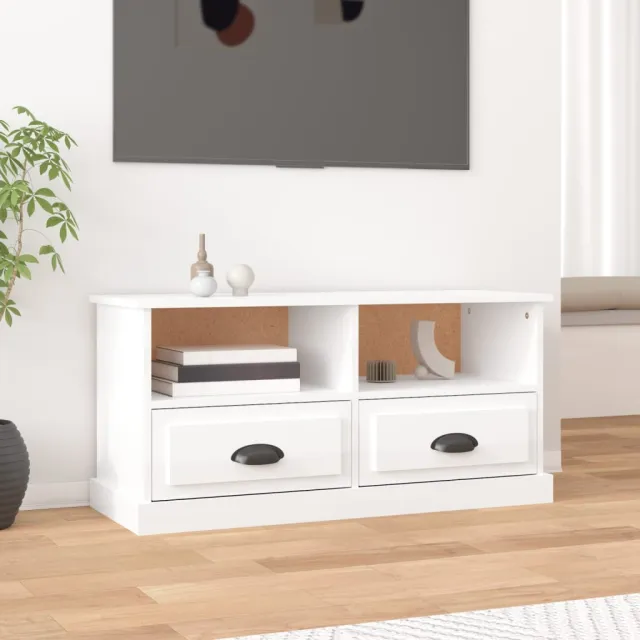 vidaXL Tv-meubel 93x35,5x45 cm bewerkt hout hoogglans wit, foto 2