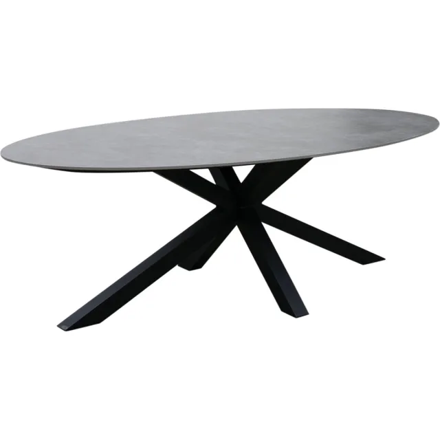 AVH-Collectie Puccini dining tuintafel 220x120 cm ovaal keramisch blad Antraciet