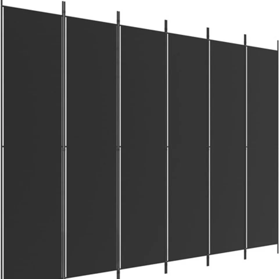vidaXL Kamerscherm met 6 panelen 300x220 cm stof zwart, foto 3