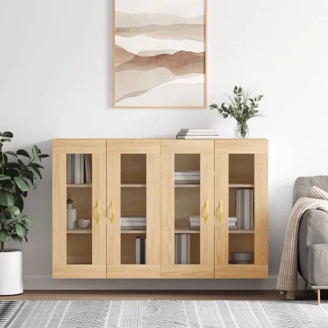 vidaXL Hangkasten 2 st bewerkt hout sonoma eikenkleurig Bruin