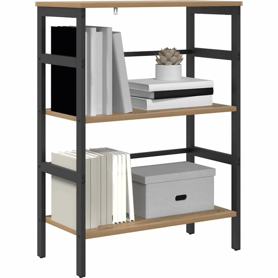 vidaXL Boekenkast 2-laags 60 x 29,5 x 81 cm Bewerkt hout Artisan Eiken Bruin