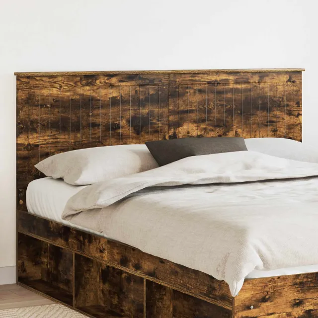 vidaXL Hoofdbord Gerookt eiken Bewerkt hout Bruin