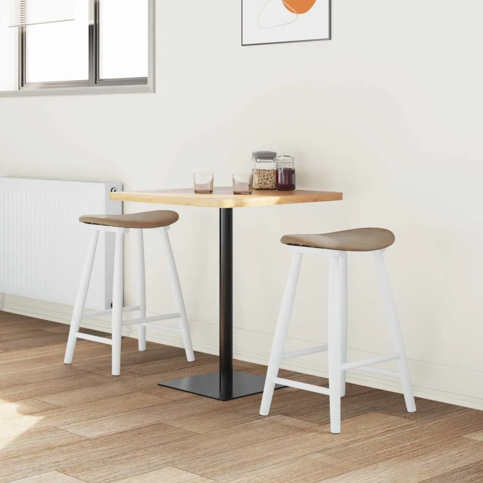 vidaXL Eettafelstoelen 2 st Massief Rubberhout Wit 46 x 37 x 63 cm, foto 3