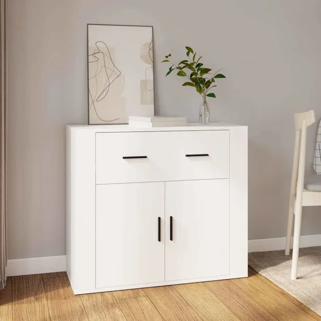 vidaXL Dressoir 80x33x70 cm bewerkt hout wit, foto 2