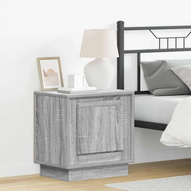 vidaXL Nachtkastje Grijs 44 x 34,5 x 45 cm Bewerkt hout, foto 2